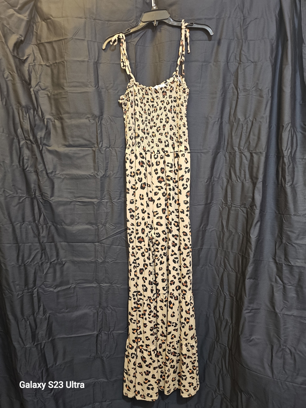 Leopard Print Wide-Leg Jumpsuit - Beige
